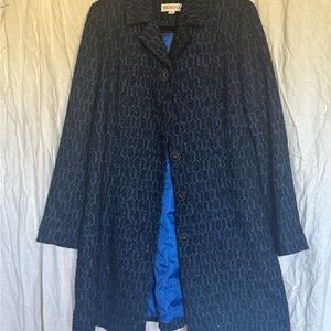 Merona Black and Blue Wool Blend Coa